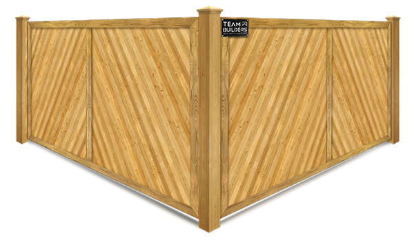 Herringbone Style Wood Privacy Fence - Cedar Valley