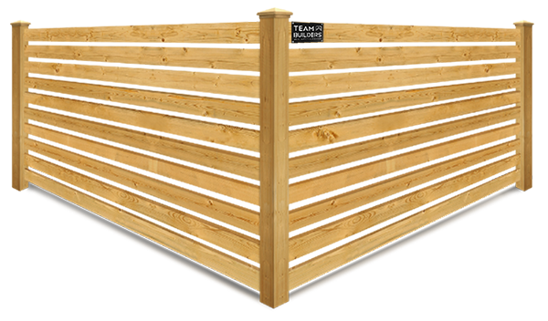 Horizontal Style Wood Semi-Privacy Fence - Cedar Valley