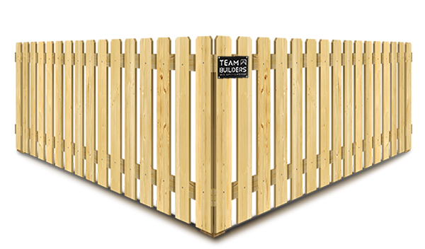 Dog Ear Style Wood Picket Fence - Cedar Valley